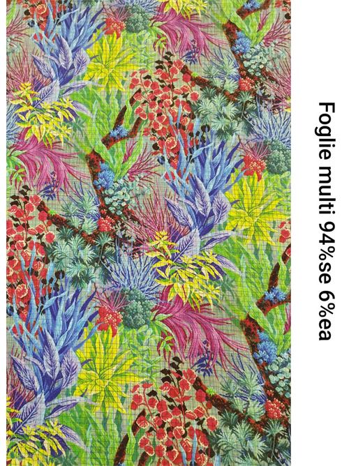 Tessuto seta stretch Laboratorio Capri | SETATSRETCHFOGLIEMULTI